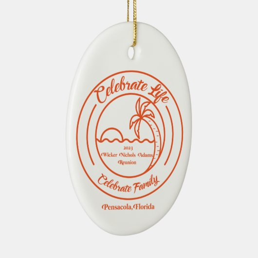 Ovale keramische reünie Ornament (Rechts)