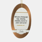 Ovale keramische versierkopperrand met uw kunst keramisch ornament (Rechts)