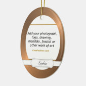 Ovale keramische versierkopperrand met uw kunst keramisch ornament (Links)