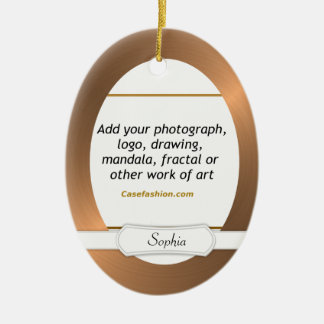 Ovale keramische versierkopperrand met uw kunst keramisch ornament