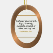 Ovale keramische versierkopperrand met uw kunst keramisch ornament (Achterkant)