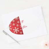 Ovale kerstcadeaus Label Sticker-Snowflakes (Envelop)