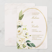 Ovale krans Spaanse bruiloft uitnodiging (Voorkant / Achterkant)