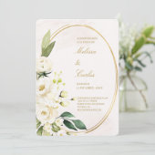 Ovale krans Spaanse bruiloft uitnodiging (Staand voorkant)