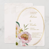 Ovale krans Spaanse bruiloft uitnodiging (Voorkant / Achterkant)