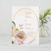 Ovale krans Spaanse bruiloft uitnodiging (Staand voorkant)