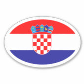 Ovale Kroatische vlag vinyl auto sticker (Voorkant)