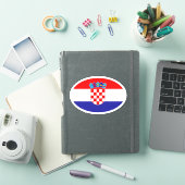 Ovale Kroatische vlag vinyl auto sticker (iPad Cover)