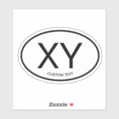 Ovale landcode vinyl sticker voor elk land (Vel)