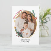 Ovale lijst foto kerstkaart (Staand voorkant)