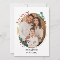 Ovale lijst foto kerstkaart