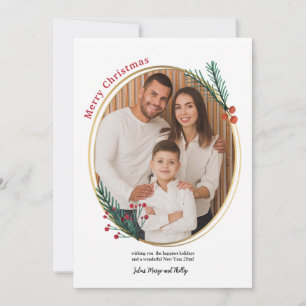 Ovale lijst foto kerstkaart