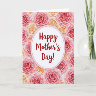 Ovale Moederdagkaart met Bloemen Kaart