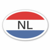 Ovale Nederlandse vlag van Nederland vinyl auto st Sticker (Voorkant)