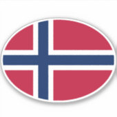Ovale Noorse vlag Sticker (Voorkant)