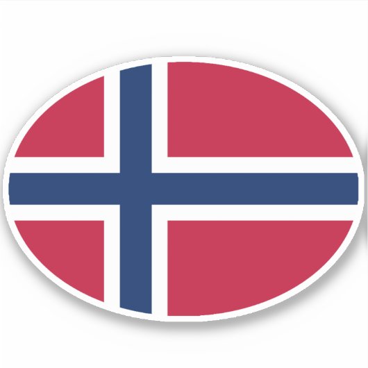 Ovale Noorse vlag Sticker (Voorkant)