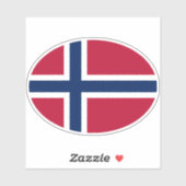 Ovale Noorse vlag Sticker (Vel)
