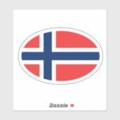 Ovale Noorse vlag van Noorwegen vinyl auto sticker (Vel)