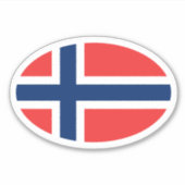 Ovale Noorse vlag van Noorwegen vinyl auto sticker (Voorkant)