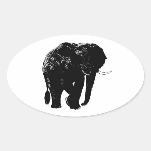 Ovale olifant Sticker (Voorkant)
