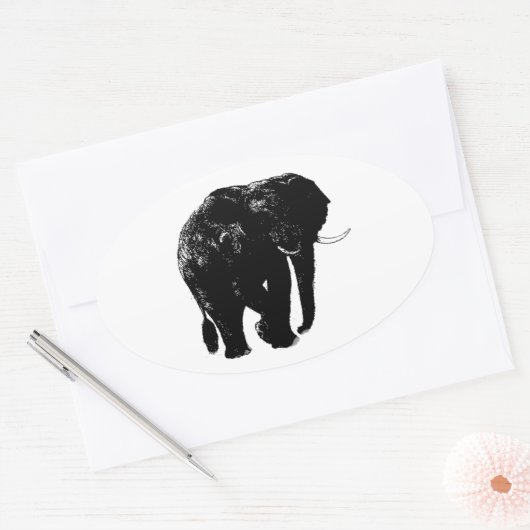 Ovale olifant Sticker (Envelop)