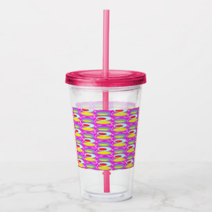 Ovale patroonkunst in gemengde kleuren helder mode acryl drinkbeker
