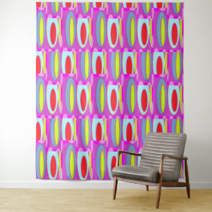 Ovale patroonkunst in gemengde kleuren helder mode wandkleed