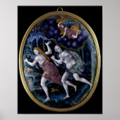 Ovale plaquette waarin Adam en Eva worden afgebeel Poster (Voorkant)