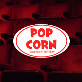 Ovale Popcorn gepersonaliseerde Stickers