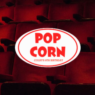 Ovale Popcorn gepersonaliseerde Stickers