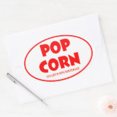 Ovale Popcorn gepersonaliseerde Stickers (Envelop)