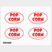Ovale Popcorn gepersonaliseerde Stickers (Vel)