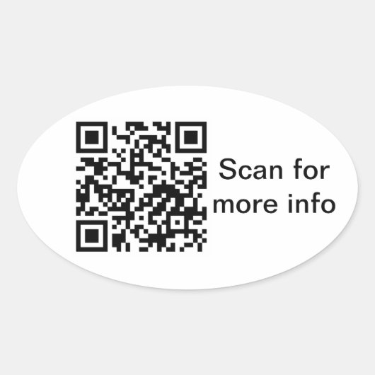 Ovale QR-code ticker Sticker (Voorkant)