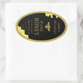 Ovale Queenline Honing Jar Bee Apiary Goud Ovale Sticker (Tas)
