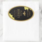 Ovale Queenline Honing Jar Bee Apiary Goud  Ovale Sticker (Tas)