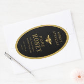 Ovale Queenline Honing Jar Bee Apiary Goud  Ovale Sticker (Envelop)