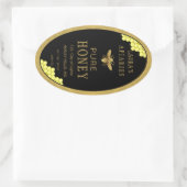 Ovale Queenline Honing Jar Bee Apiary Goud  Ovale Sticker (Tas)