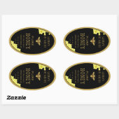 Ovale Queenline Honing Jar Bee Apiary Goud Sticker (Vel)