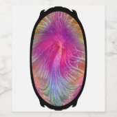 Ovale regenboog wervelboom in zwart Lijst Wijn Etiket (Enkel label)