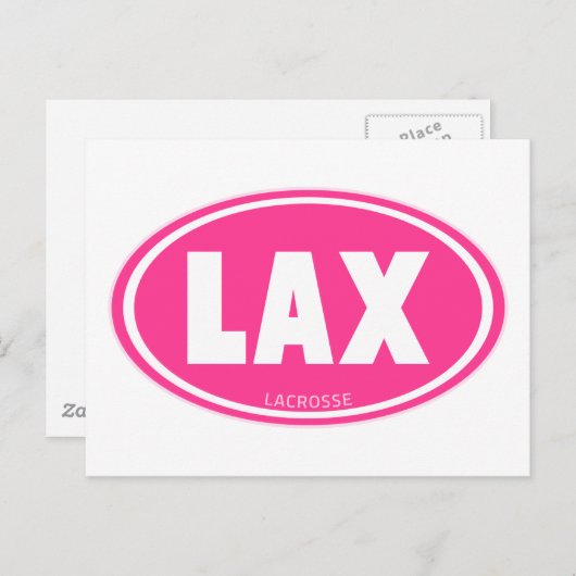 Ovale roze briefkaart (Voorkant / Achterkant)