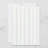 Ovale saliegroene gestreepte bruidsuitnodiging kaart (Achterkant)