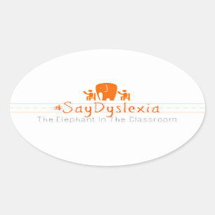 Ovale #SayDyslexia Stickers, Blad van 4 Ovale Sticker