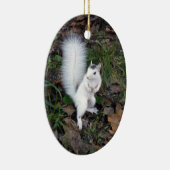 Ovale sierbloem - Brevard White Squirrel Keramisch Ornament (Rechts)