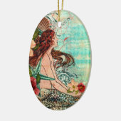 Ovale sierzeeShore Mermaid Keramisch Ornament (Links)