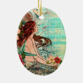 Ovale sierzeeShore Mermaid Keramisch Ornament (Achterkant)