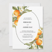 Ovale Sinaasappels bruiloft uitnodiging (Voorkant)