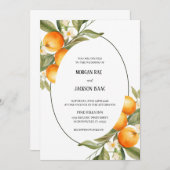 Ovale Sinaasappels bruiloft uitnodiging (Voorkant / Achterkant)