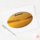 Ovale sticker - gouden zonsopgang Australië (Envelop)