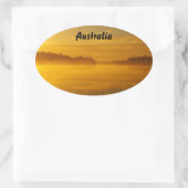Ovale sticker - gouden zonsopgang Australië (Tas)