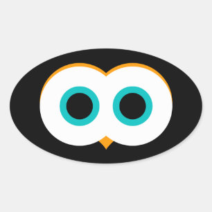 Ovale sticker met uilogen